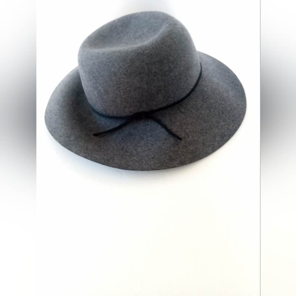 NEW  PHENIX 100% Wool Charcoal Gray Wide Brim Fedora Hat NWOT - Picture 6 of 7
